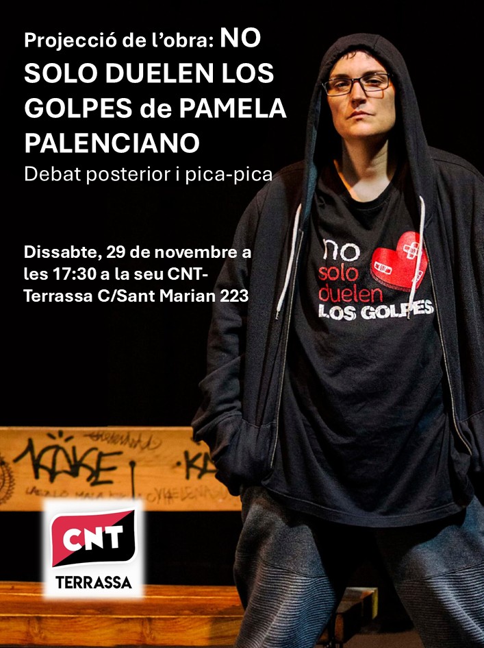 Cartel de No solo duelen los golpes, con información y con la protagonista,